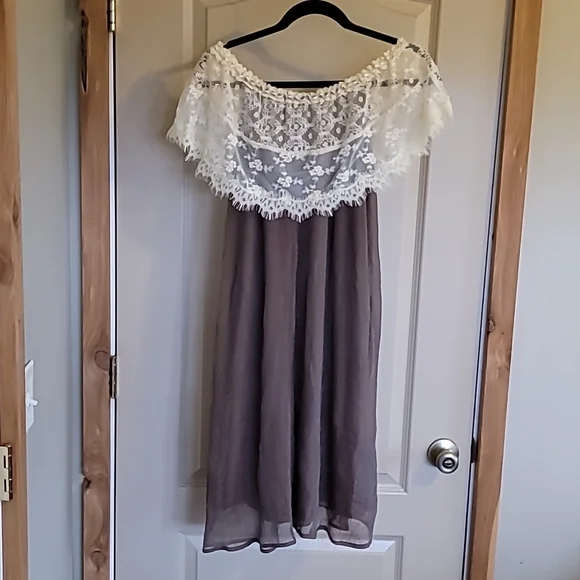 Small Altar'd State Sleeveless Dress with lace neck and shoulder cover - Picture 6 of 7